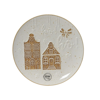  Kaemingk - Piatto da portata in dolomite con decori natalizi - Colore: Panna - SKU: 463364 - Codice EAN: 8720725112896 