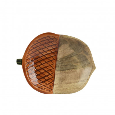  Kaemingk - Modello: Ghianda - Piatto da portata piccolo in legno a forma di ghianda - Colore: Marrone - SKU: 708604/PICCOLO 