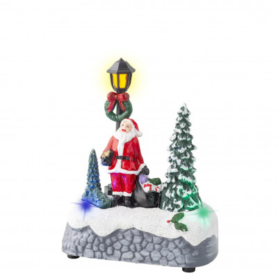  Kaemingk - Scenario natalizio con albero e babbo natale con led multicolore - Colore: Multicolore - SKU: 487862/BABBO 