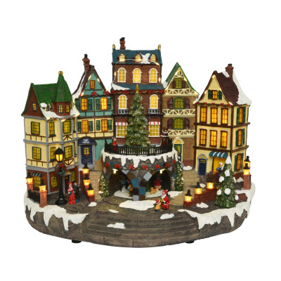  Kaemingk - Scenario natalizio con paese di natale illuminato con led con musica e movimento - Colore: Multicolore - SKU: 484998 - Codice EAN: 8720194638910 