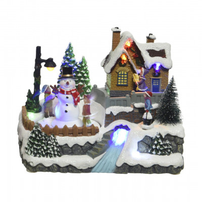  Kaemingk - Scenario natalizio con pupazzo di neve con led, movimento e musica - Colore: Multicolore - SKU: 481369/PUPAZZO 