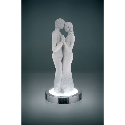 Bongelli Preziosi - AbatJour in resina di design moderno con scultura di due innamorati - Colore: Bianco - Attacco Lampadina: Led Integrato - 1 Lampadina - Dimmerabile: NO - Gradi Kelvin 4000k Luce Naturale - Classe Energetica: A++ - SKU: ME1661 - Codice EAN: 1234567008912 