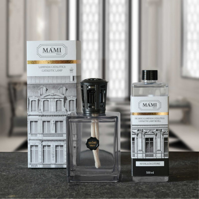  Mami Milano - Modello: Palazzo delle fragranze - Lampada catalitica profumatore per ambiente con bottiglia in vetro 50cl - SKU: MF-LAMP.0 