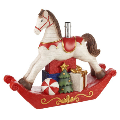  L'Oca Nera - Base per albero di natale in resina con cavallo a dondolo - Colore: Multicolore - SKU: 8.1XM1069.10 - Codice EAN: 8024118167396 