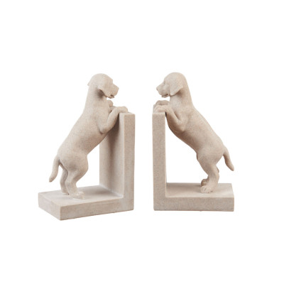  L'Oca Nera - Modello: Neo Classic - Fermalibri con scultura di cagnolini in resina - SKU: 1L161 