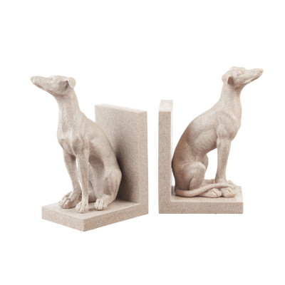  L'Oca Nera - Modello: Neo Classic - Fermalibri con scultura di levriero in resina - SKU: 1L162 