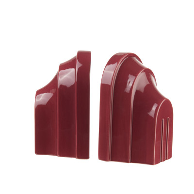  L'Oca Nera - Modello: Urban - Fermalibri decorativi in ceramica design moderno in stile art déco - Colore: Bordeaux - SKU: 1L139 