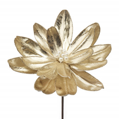  L'Oca Nera - Modello: Il giardino delle fate - Fiore artificiale magnolia oro - Colore: Oro - SKU: 8.1XM1104.15 - Codice EAN: 8024118168294 