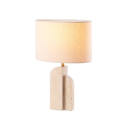  L'Oca Nera - Modello: Neo Classic - Lampada da tavolo con base in marmo e paralume in tessuto - Attacco Lampadina: E14 - 1 Lampadina - Watt 60W - Dimmerabile: NO - SKU: 1G175 