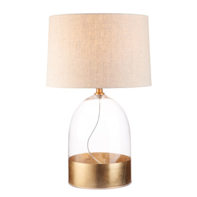  L'Oca Nera - Modello: Fashion - Lampada da tavolo con base in vetro e paralume in tessuto - Attacco Lampadina: Led Integrato - 1 Lampadina - Dimmerabile: NO - SKU: 1G176 