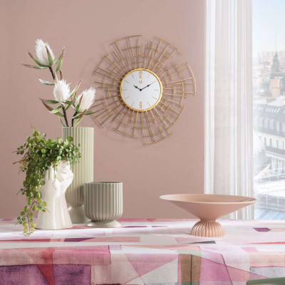  L'Oca Nera - Modello: Fashion - Orologio da parete moderno in metallo dorato con quadrante bianco di design - Colore: Oro - SKU: 1F166 