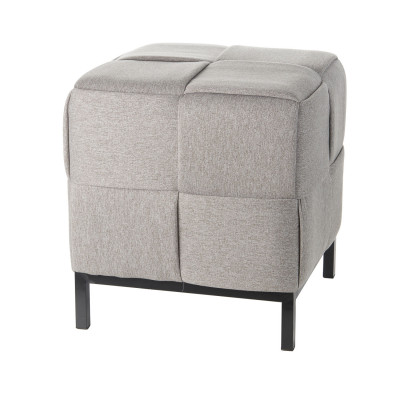  L'Oca Nera - Modello: Urban - Pouf con gambe in metallo e rivestimento in tessuto dal design moderno - Colore: Grigio - SKU: 1A139 