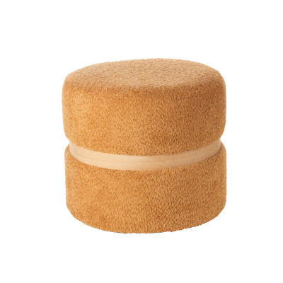  L'Oca Nera - Modello: Contemporaneo - Pouf con struttura in legno e rivestimento in tessuto dal design moderno - Colore: Arancione - SKU: 1A137 