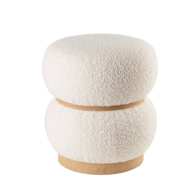  L'Oca Nera - Modello: Modern Country - Pouf da salotto struttura in legno e rivestimento in tessuto dal design moderno - Colore: Bianco - SKU: 1A150 