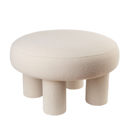  L'Oca Nera - Modello: Neo Classic - Pouf moderno da salotto con struttura in legno e rivestimento in tessuto - Colore: Beige - SKU: 1A159 