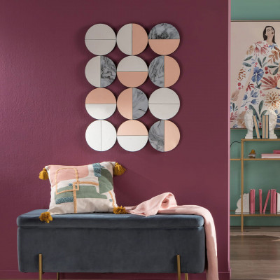  L'Oca Nera - Fashion - Specchiera da parete in stile moderno con struttura in legno - Colore: Multicolore - SKU: 1J181 