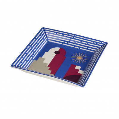  L'Oca Nera - Urban - Svuotatasche in porcellana decorata dal design geometrico moderno - Colore: Blu - SKU: 1M264 