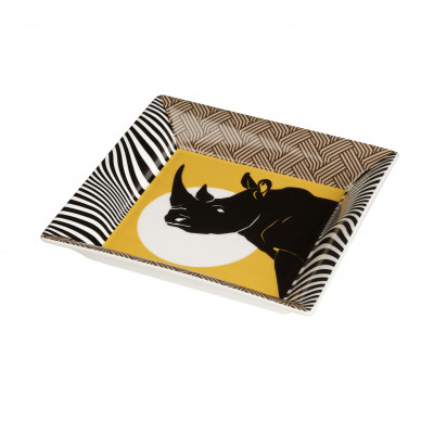  L'Oca Nera - Ethno Chic - Svuotatasche quadrato in ceramica dal design moderno Zambia - Colore: Giallo - SKU: 1M266 