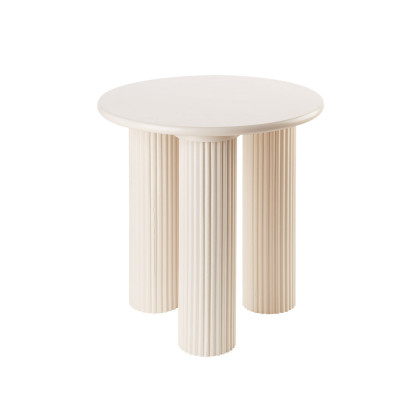  L'Oca Nera - Neo Classic - Tavolino da salotto rotondo alto in legno dal design moderno - Colore: Beige - SKU: 1J196 