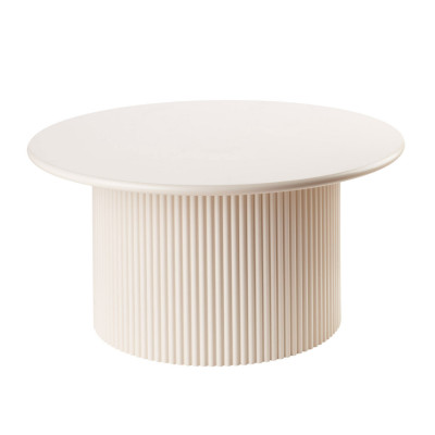  L'Oca Nera - Neo Classic - Tavolino da salotto rotondo basso in legno dal design moderno - Colore: Beige - SKU: 1J195 