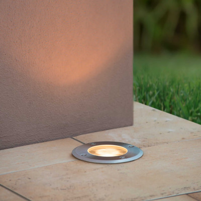  Lucide - Modello: Biltin - Lampada da terra da incasso rotonda per esterno con struttura in alluminio - Attacco Lampadina: GU10 - 1 Lampadina - Watt 35W - Dimmerabile: SI - Grado di Protezione: 67 - SKU: 11801/01/ 