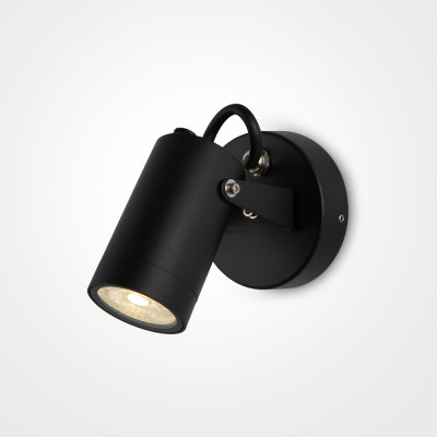  Maytoni - Modello: Scope - Applique da parete per esterni con diffusore orientabile dal design moderno - Colore: Nero - Attacco Lampadina: GU10 - 1 Lampadina - Watt 50W - Dimmerabile: NO - Grado di Protezione: IP 65 - SKU: O025WL-01B - Codice EAN: 4099776004677 