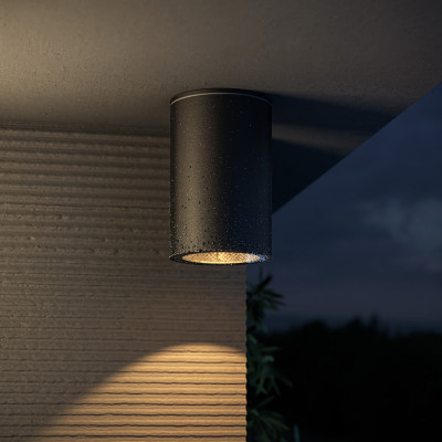  Maytoni - Modello: Roll - Faretto da soffitto per esterni con diffusore in alluminio dal design moderno - Colore: Nero - Attacco Lampadina: GU10 - 1 Lampadina - Watt 50W - Dimmerabile: NO - Grado di Protezione: IP 64 - SKU: O307CL-01B - Codice EAN: 4251110050584 