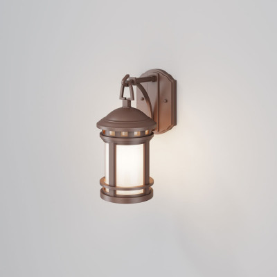  Maytoni - Modello: Salamanca - Illuminazione da parete per esterno con diffusore in vetro dal design moderno - Colore: Marrone - Attacco Lampadina: E27 - 1 Lampadina - Watt 60W - Dimmerabile: NO - Grado di Protezione: 44 - SKU: O031WL-01BR - Codice EAN: 4251110064161 
