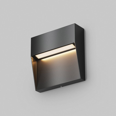  Maytoni - Modello: Mane - Illuminazione per scale a LED struttura in alluminio quadrata dal design moderno - Attacco Lampadina: Led Integrato - 1 Lampadina - Watt 3W - Lumen 100 - Dimmerabile: NO - Gradi Kelvin 3000k Luce Calda - Grado di Protezione: IP54 - Classe Energetica: G - SKU: O047SL-L3 