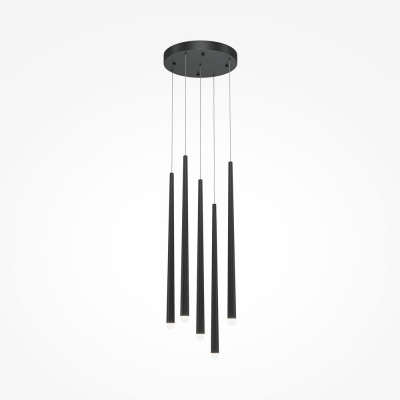  Maytoni - Cascade - Lampada a sospensione a led con cinque pendenti dal design moderno ed elegante - Colore: Nero - 5 Lampadine Led Integrato 30W - Lumen 2300 - Gradi Kelvin 4000k Luce Naturale - IP20 - SKU: MOD132PL-L28BK2 