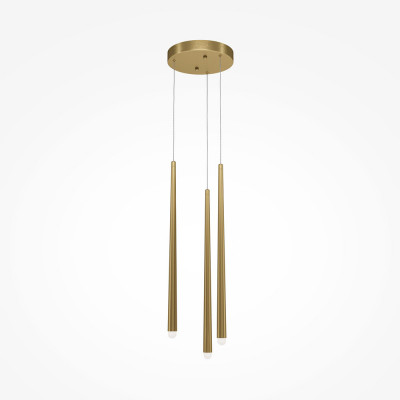  Maytoni - Cascade - Lampada a sospensione a led con pendente triplo dal design moderno ed elegante - Colore: Ottone - 3 Lampadine Led Integrato 19W - Lumen 1550 - Gradi Kelvin 4000k Luce Naturale - IP20 - SKU: MOD132PL-L36BSK1 