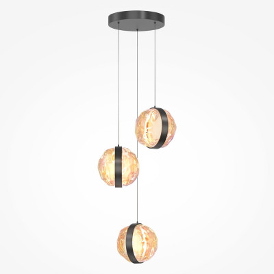  Maytoni - Misterio - Lampada a sospensione a led dimmerabile con tre diffusori in vetro - Colore: Nero - 3 Lampadine Led Integrato 15W - Lumen 2000 - Gradi Kelvin 2700k Luce Calda - IP20 - SKU: MOD379PL-L17B2.7K 
