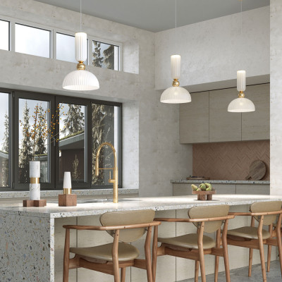  Maytoni - Antic - Lampada a sospensione a LED struttura in metallo e diffusore in vetro - 3 Lampadine Led Integrato 60W - Lumen 510 - Gradi Kelvin 2700k Luce Calda - IP20 - SKU: MOD302PL-01- 