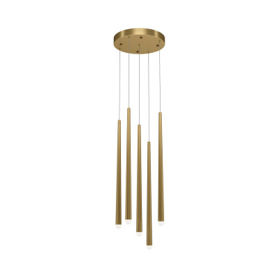  Maytoni - Cascade - Lampada a sospensione con 5 diffusori pendenti a LED dal design moderno - 5 Lampadine Led Integrato 10W - Lumen 2250 - Gradi Kelvin 2200k-3000k - IP20 - SKU: MOD132PL-L30B 