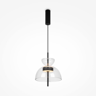  Maytoni - Bangkok - Lampada a sospensione con diffusore a coppa in vetro a led - Colore: Trasparente - 1 Lampadina Led Integrato 12W - Lumen 1300 - Gradi Kelvin 3000k Luce Calda - IP20 - SKU: MOD185PL-L6B3K2 