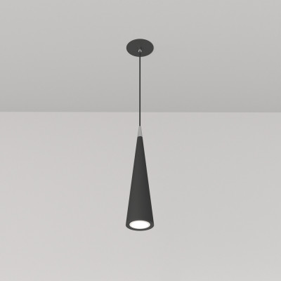  Maytoni - Nevill - Lampada a sospensione con diffusore singolo a cono in metallo dal design moderno - 1 Lampadina GU10 40W - IP 20 - SKU: P318PL-01 