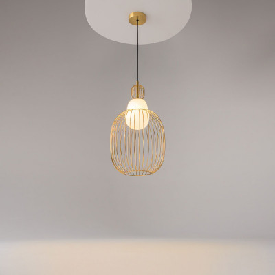  Maytoni - Levitation - Lampada a sospensione con struttura in metallo moderna e diffusore in vetro - Colore: Ottone - 1 Lampadina G9 40W - IP20 - SKU: MOD376PL-01G1 