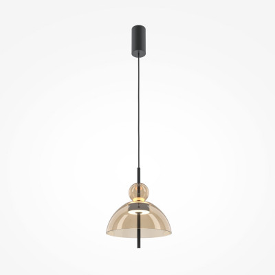  Maytoni - Bangkok - Lampada a sospensione dal design moderno con diffusore in vetro a led - Colore: Cognac - 1 Lampadina Led Integrato 12W - Lumen 1300 - Gradi Kelvin 3000k Luce Calda - IP20 - SKU: MOD185PL-L12CG3K1 
