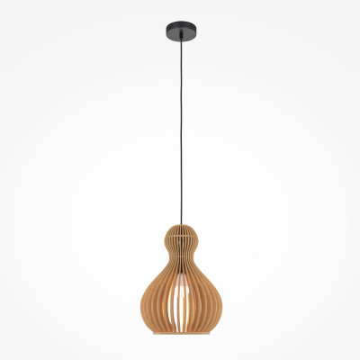  Maytoni - Roots - Lampada a sospensione diffusore dal design moderno in legno - Colore: Legno - 1 Lampadina E27 100W - IP20 - SKU: MOD192PL-01W1 