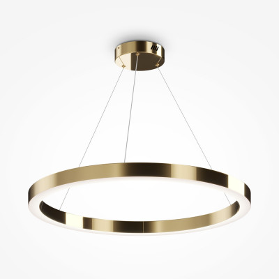  Maytoni - Saturno - Lampada a sospensione grande con diffusore a led dal design moderno ed elegante - Colore: Ottone - 1 Lampadina Led Integrato 60W - Lumen 4200 - Gradi Kelvin 4000k Luce Naturale - IP 20 - SKU: MOD415PL-L60BS4K 