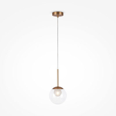  Maytoni - Basic Form - Lampada a sospensione in metallo con singolo diffusore a boccia in vetro - Colore: Oro - 1 Lampadina G9 20W - IP20 - SKU: MOD521PL-01G1 