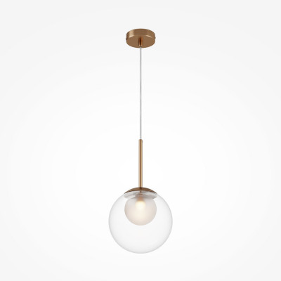  Maytoni - Basic Form - Lampada a sospensione in metallo con singolo diffusore grande a boccia in vetro - Colore: Oro - 1 Lampadina G9 20W - IP20 - SKU: MOD521PL-01G3 