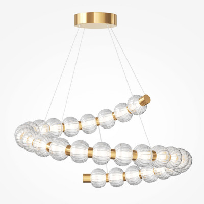  Maytoni - Amulet - Lampada a sospensione in metallo e diffusore in vetro a led - Colore: Oro - 1 Lampadina Led Integrato 40W - Lumen 1900 - Gradi Kelvin 3000k Luce Calda - IP20 - SKU: MOD555PL-L35G3K 