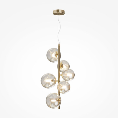  Maytoni - Dallas - Lampada a sospensione in metallo pendente e diffusori a boccia in vetro moderni - 6 Lampadine G9 28W - IP 20 - SKU: MOD545PL-06 