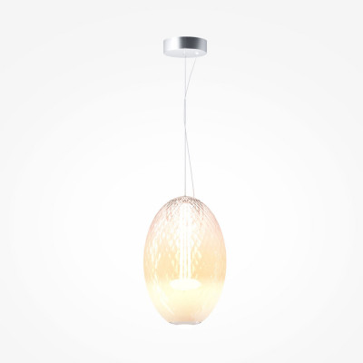  Maytoni - Bruma - Lampada a sospensione moderna con diffusore a goccia in vetro a led dimmerabile - Colore: Cromato - 1 Lampadina Led Integrato 19W - Lumen 2500 - Gradi Kelvin 2700k Luce Calda - IP20 - SKU: MOD397PL-L19CH2.7K 