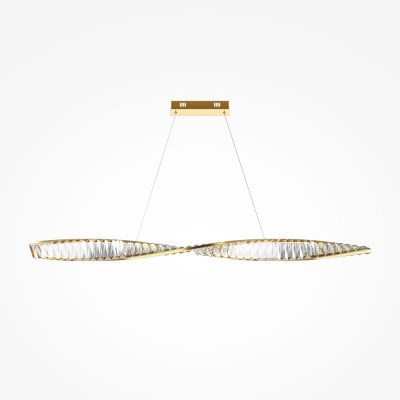  Maytoni - Krone - Lampada a sospensione moderna con diffusore a LED in vetro grande - Colore: Ottone - 1 Lampadina Led Integrato 36W - Lumen 2600 - Gradi Kelvin 3000k Luce Calda - IP20 - SKU: P097PL-L36BS3K 