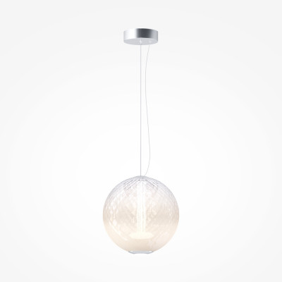  Maytoni - Bruma - Lampada a sospensione moderna con diffusore rotondo in vetro a led dimmerabile - Colore: Cromato - 1 Lampadina Led Integrato 15W - Lumen 2000 - Gradi Kelvin 2700k Luce Calda - IP20 - SKU: MOD397PL-L15CH2.7K 