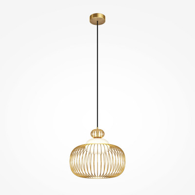  Maytoni - Levitation - Lampada a sospensione moderna con struttura in metallo e diffusore in vetro - Colore: Ottone - 1 Lampadina G9 40W - IP20 - SKU: MOD376PL-01G 