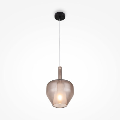  Maytoni - Duality - Lampada a sospensione moderna in metallo e diffusore in doppio vetro - 1 Lampadina E27 60W - IP20 - SKU: MOD271PL-01B 