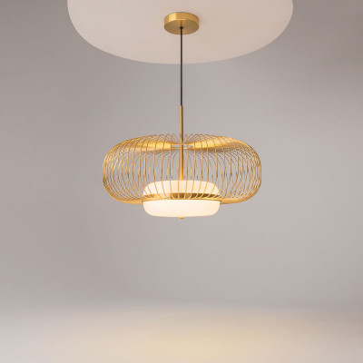  Maytoni - Levitation - Lampada a sospensione moderna struttura in metallo e diffusore in vetro - Colore: Ottone - 1 Lampadina Led Integrato 20W - Lumen 500 - Gradi Kelvin 3000k Luce Calda - IP20 - SKU: MOD376PL-L30G3K 